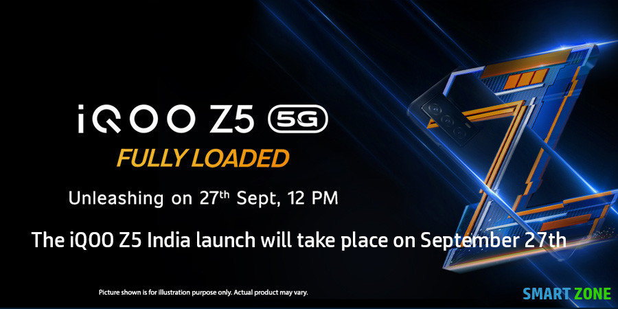 The iQOO Z5 India launch will take place on September 27th